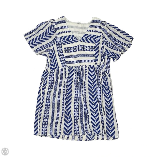 Dress Casual Short By Old Navy In Blue & Cream, Size: Xl
