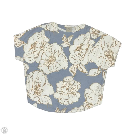 Top Short Sleeve By Sioni In Floral Print, Size: 1x