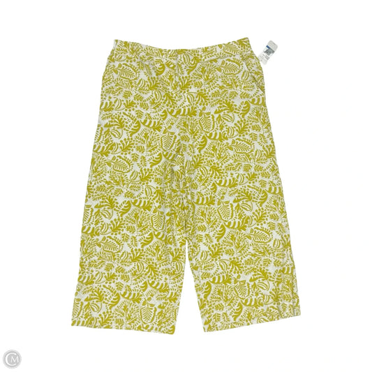 Pants Linen By Jessica Simpson In White & Yellow, Size: Xl