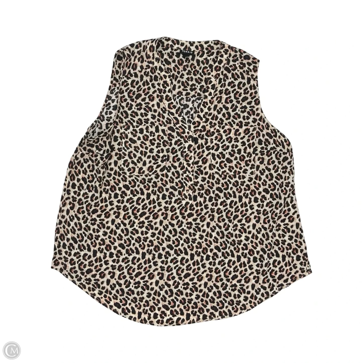 Blouse Sleeveless By Torrid In Leopard Print, Size: 1x