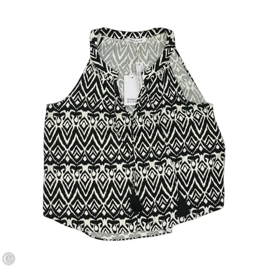 Blouse Sleeveless By Rose And Olive In Black & Cream, Size: M
