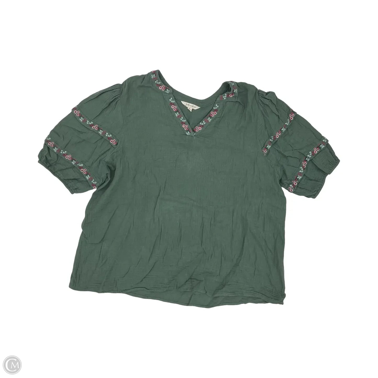 Blouse Short Sleeve By Clothes Mentor In Green, Size: Xl