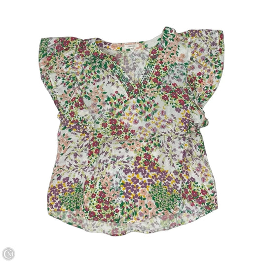 Blouse Short Sleeve By Maurices In Floral Print, Size: Xl