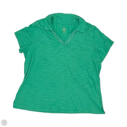 Top Short Sleeve By Belle By Kim Gravel In Green, Size: Xl