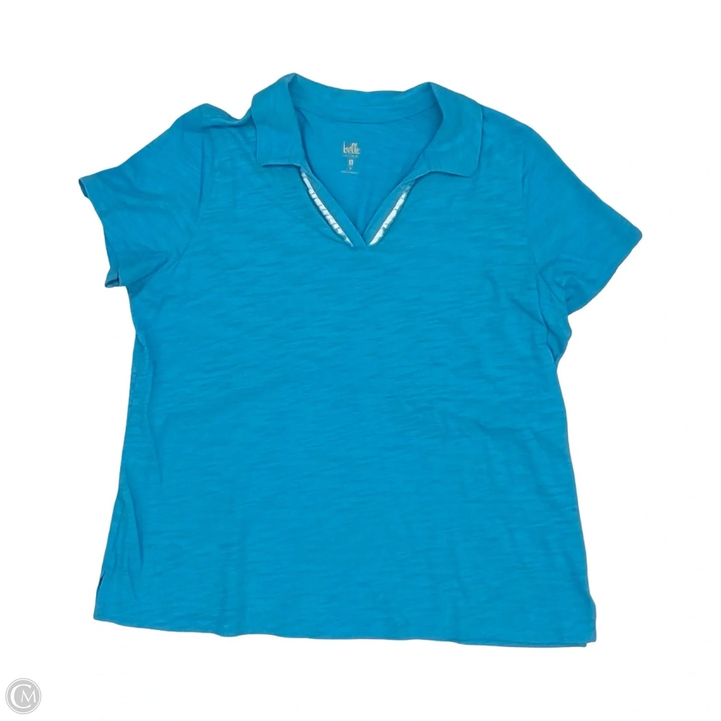 Top Short Sleeve By Belle By Kim Gravel In Blue, Size: Xl