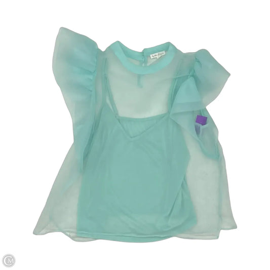 Blouse Short Sleeve By By The River In Green, Size: L