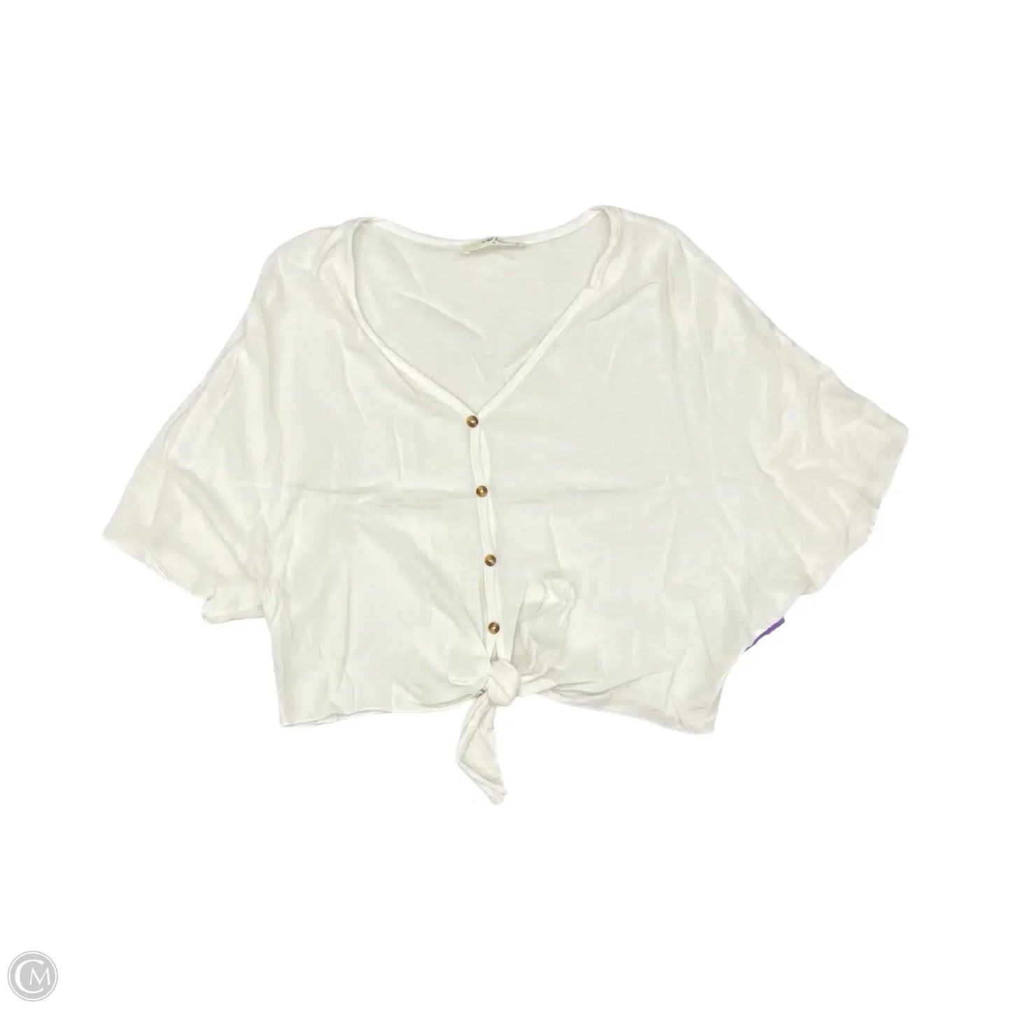 Blouse Short Sleeve By Clothes Mentor In White, Size: Xl