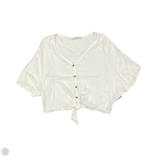 Blouse Short Sleeve By Clothes Mentor In White, Size: Xl