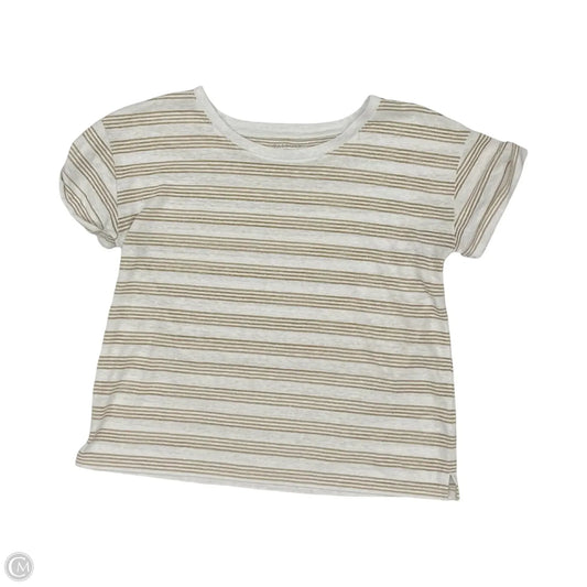 Top Short Sleeve By Talbots In Gold & White, Size: Lp