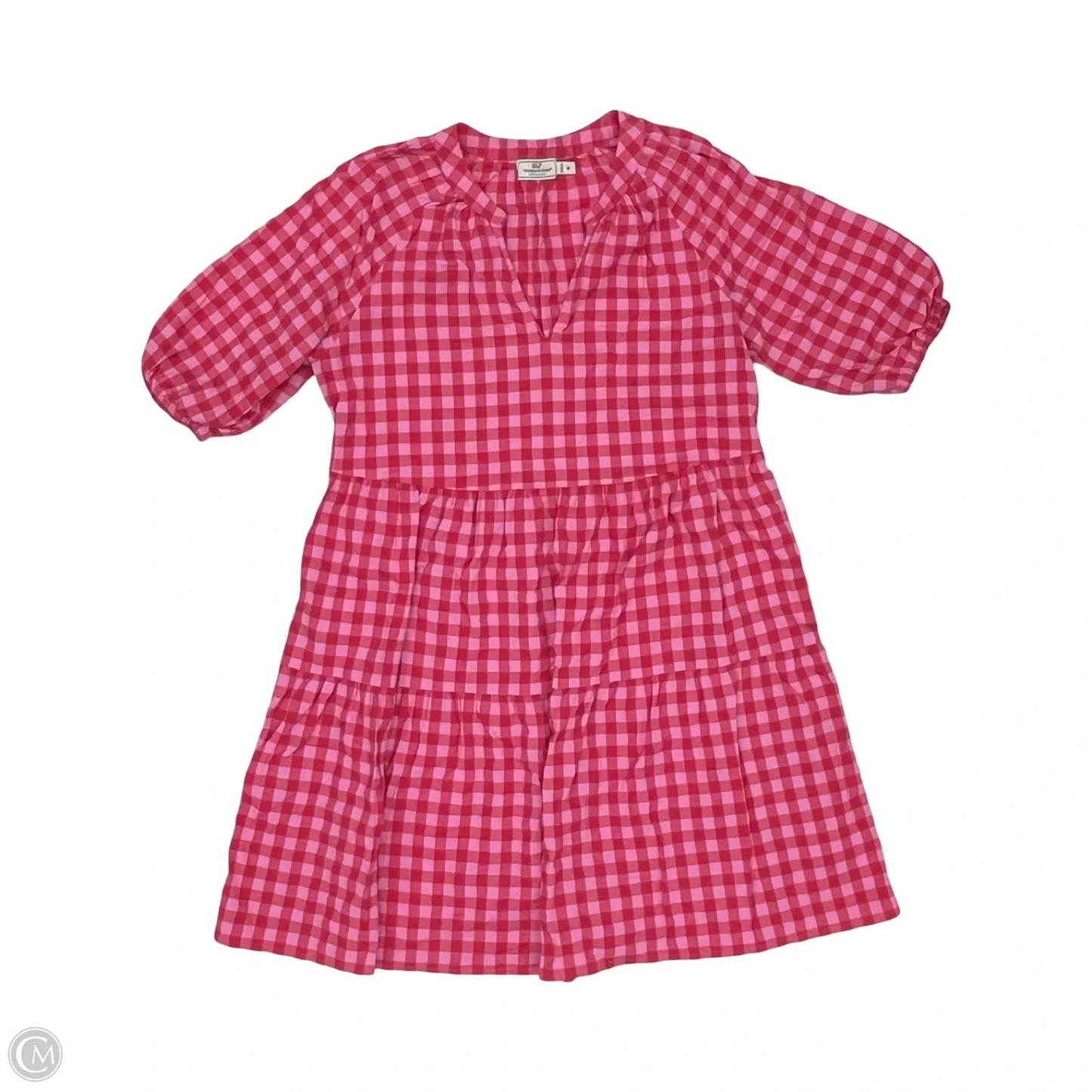 Dress Casual Short By Vineyard Vines In Pink & Red, Size: M