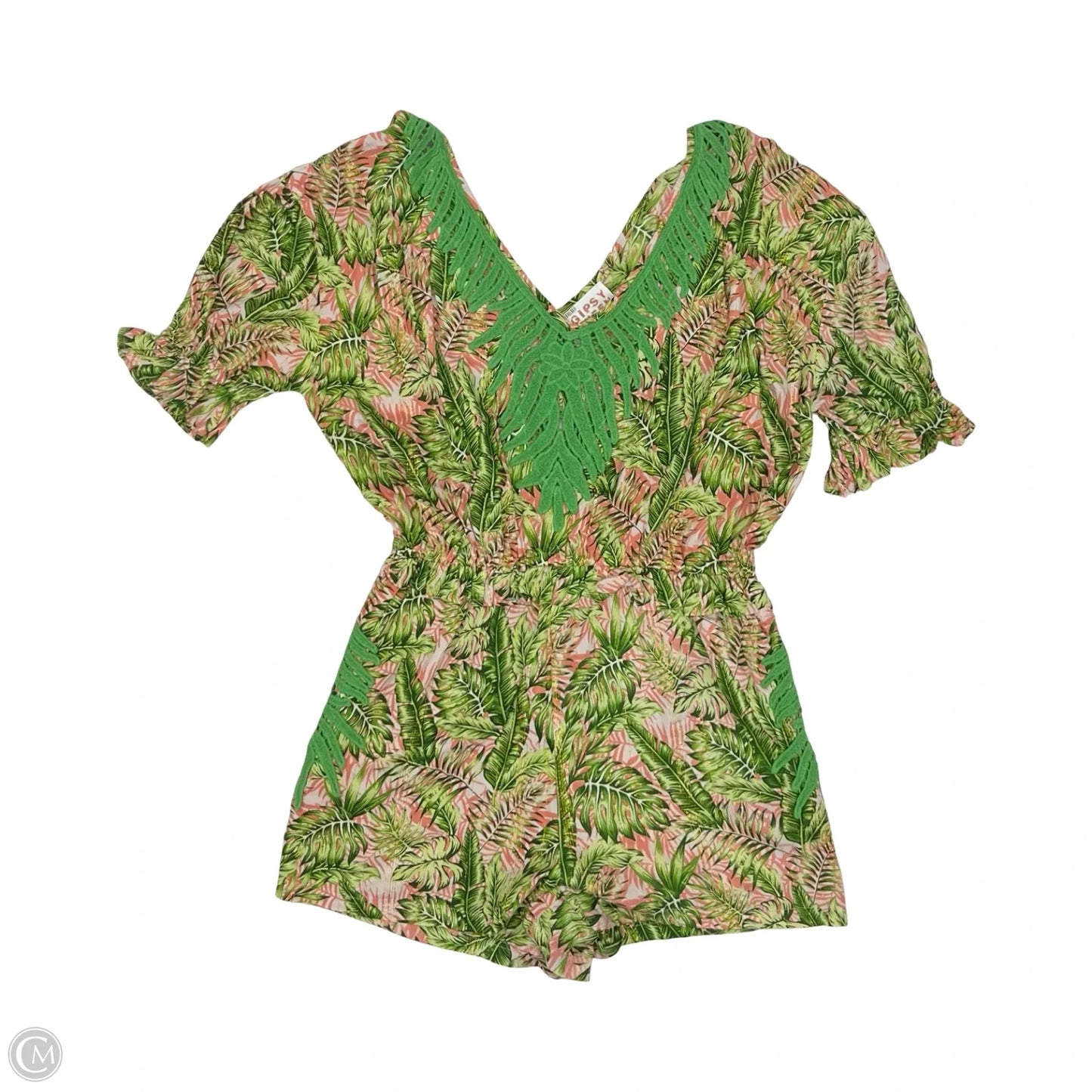 Romper By Clothes Mentor In Tropical Print, Size: M