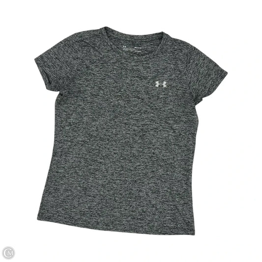 Athletic Top Short Sleeve By Under Armour In Grey, Size: S