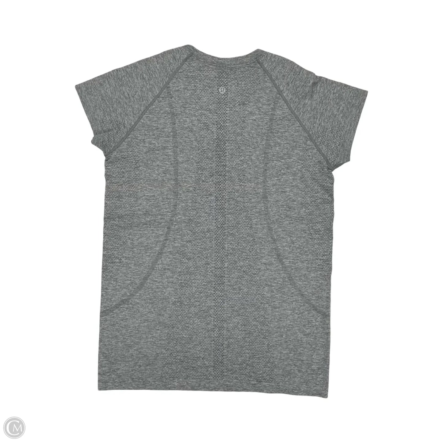 Athletic Top Short Sleeve By Lululemon In Grey, Size: L