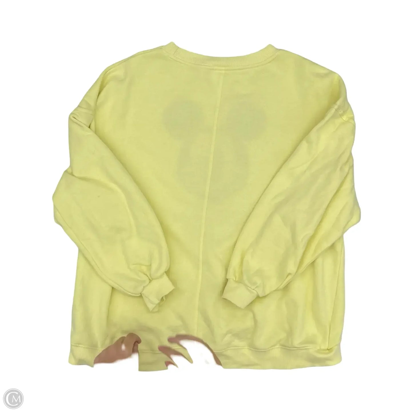 Sweatshirt Crewneck By Disney In Yellow, Size: M