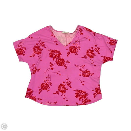Top Short Sleeve By Entro In Pink & Red, Size: S