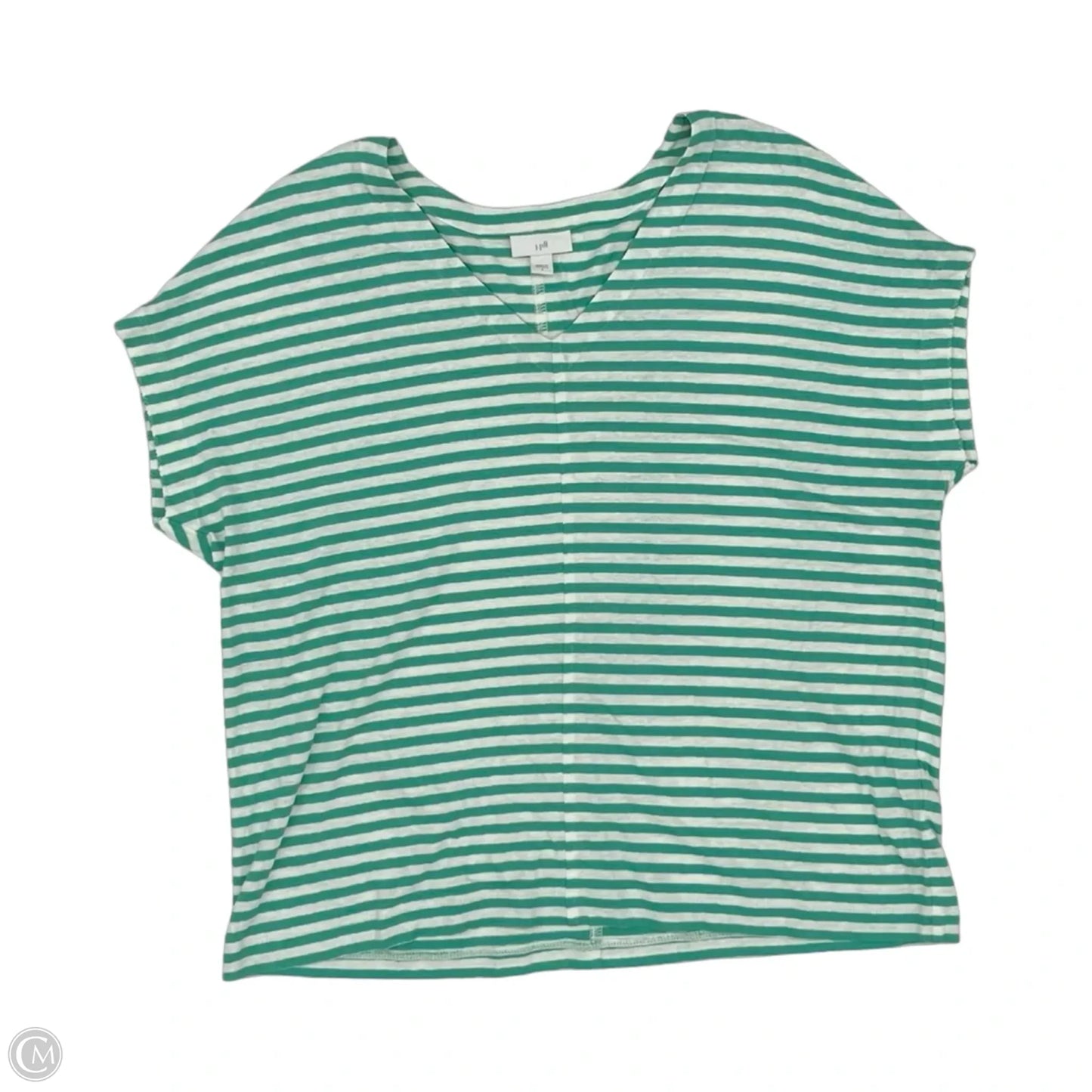 Top Short Sleeve By J. Jill In Green & White, Size: S