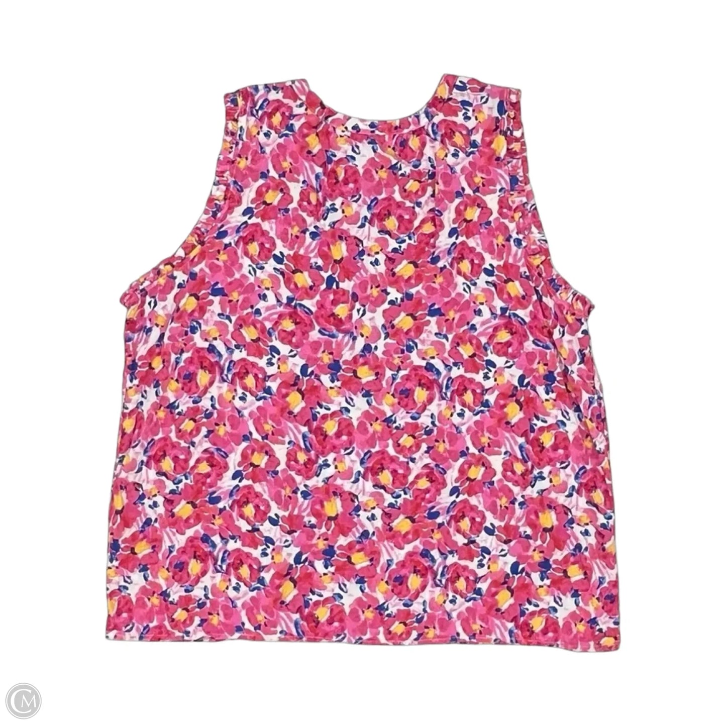 Blouse Short Sleeve By Time And Tru In Blue & Pink, Size: Xxl