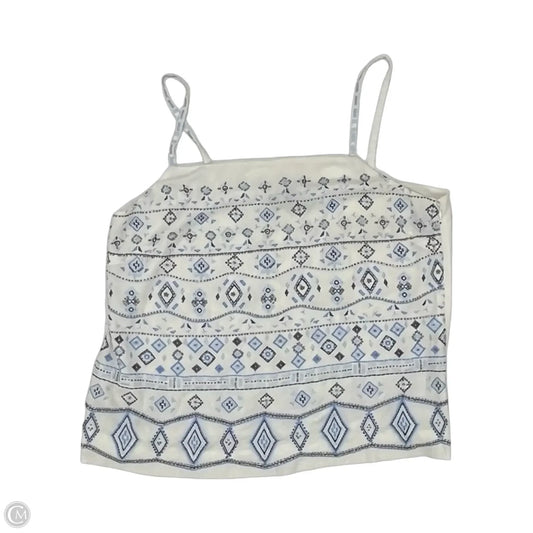 Blouse Sleeveless By White House Black Market In Blue & White, Size: L