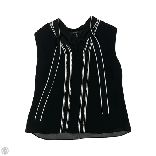 Blouse Sleeveless By White House Black Market In Black & Cream, Size: L