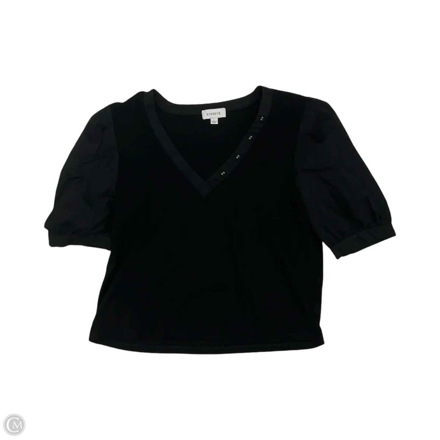 Top Short Sleeve By Evereve In Black, Size: L