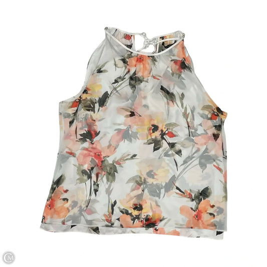 Blouse Sleeveless By White House Black Market In Floral Print, Size: Xl