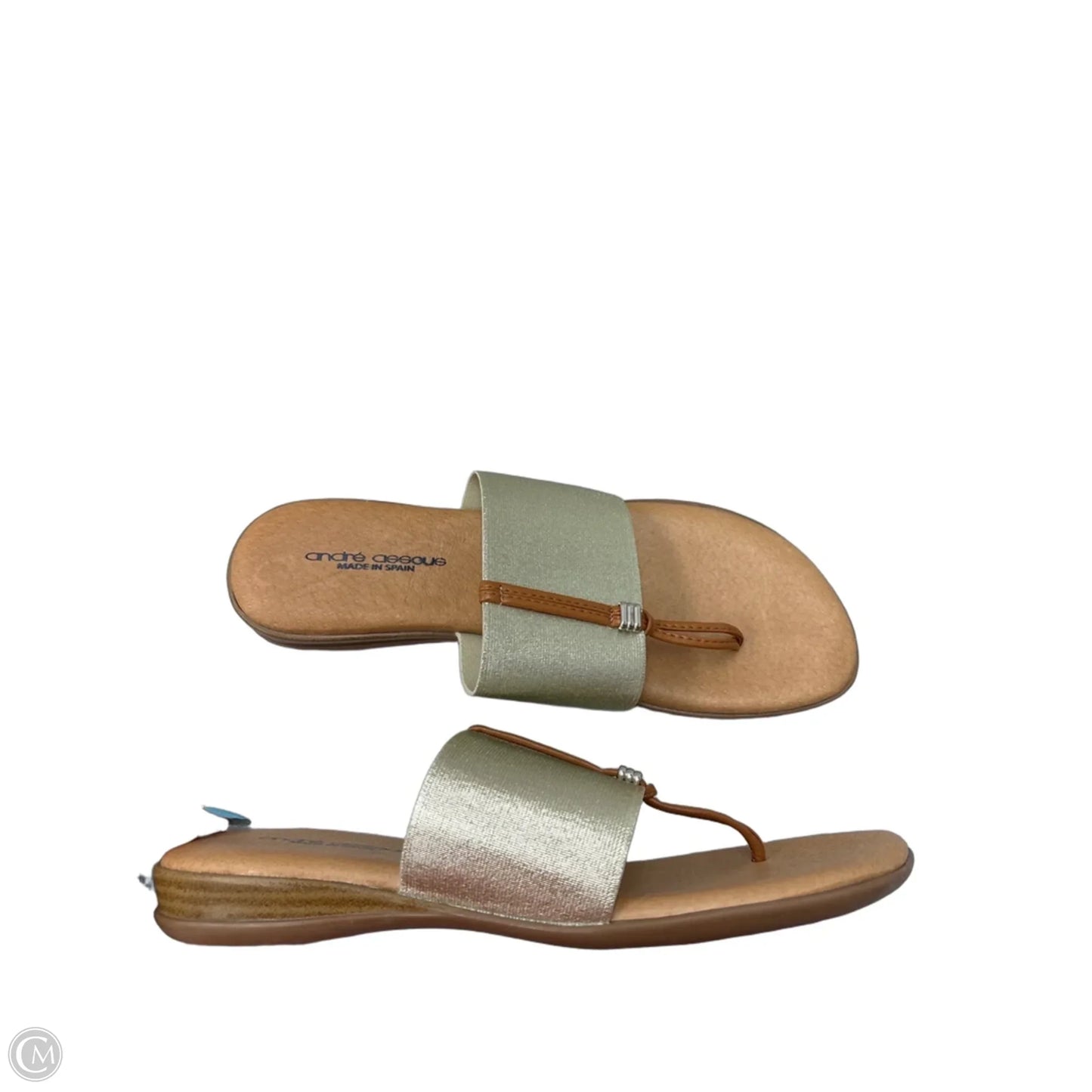 Sandals Flats By Clothes Mentor In Brown & Gold, Size: 8