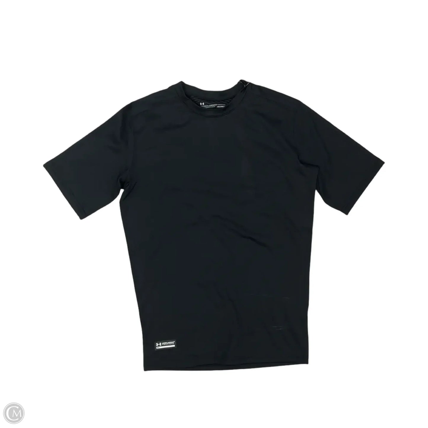 Athletic Top Short Sleeve By Under Armour In Black, Size: L