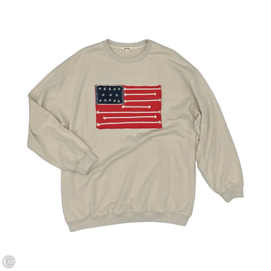 Sweatshirt Crewneck By Clothes Mentor In Tan, Size: S