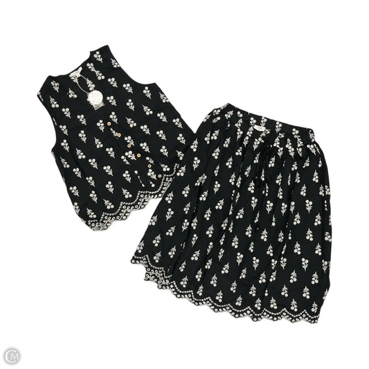 Skirt Set 2pc By Oddi In Black & Cream, Size: L