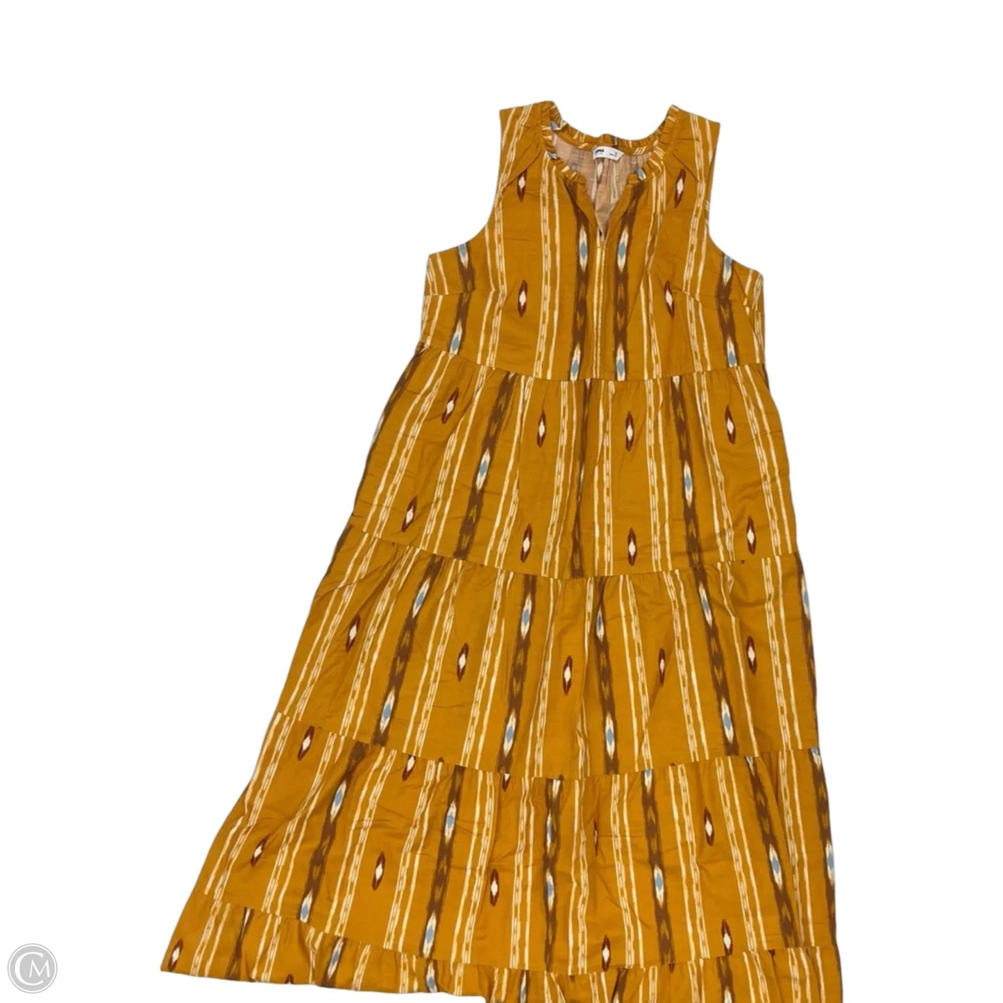 Dress Party Long By Sonoma In Brown & Yellow, Size: M