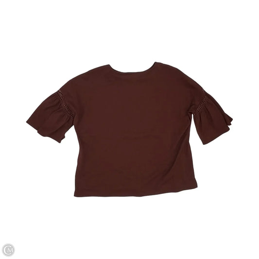 Blouse Short Sleeve By Lc Lauren Conrad In Brown, Size: L