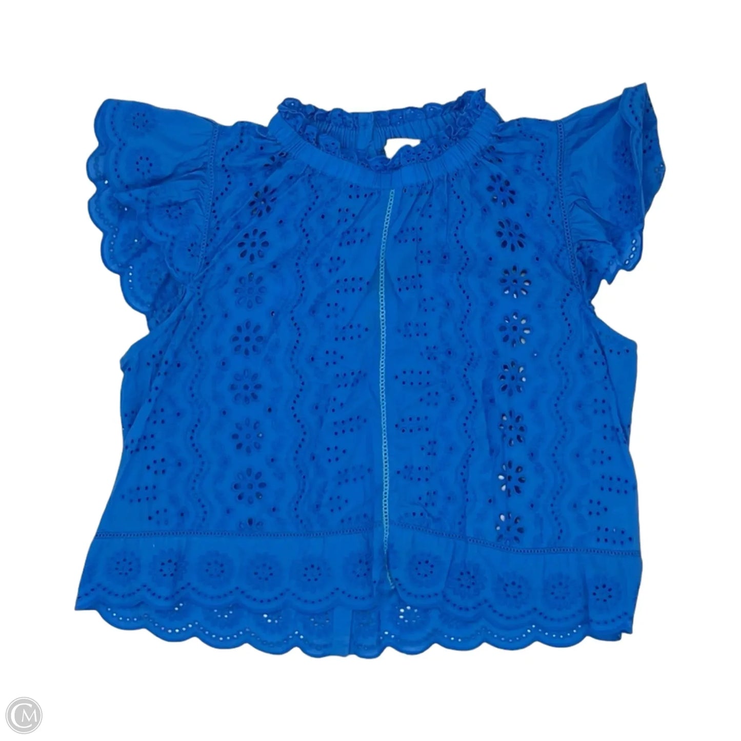 Blouse Short Sleeve By Clothes Mentor In Blue, Size: Xl