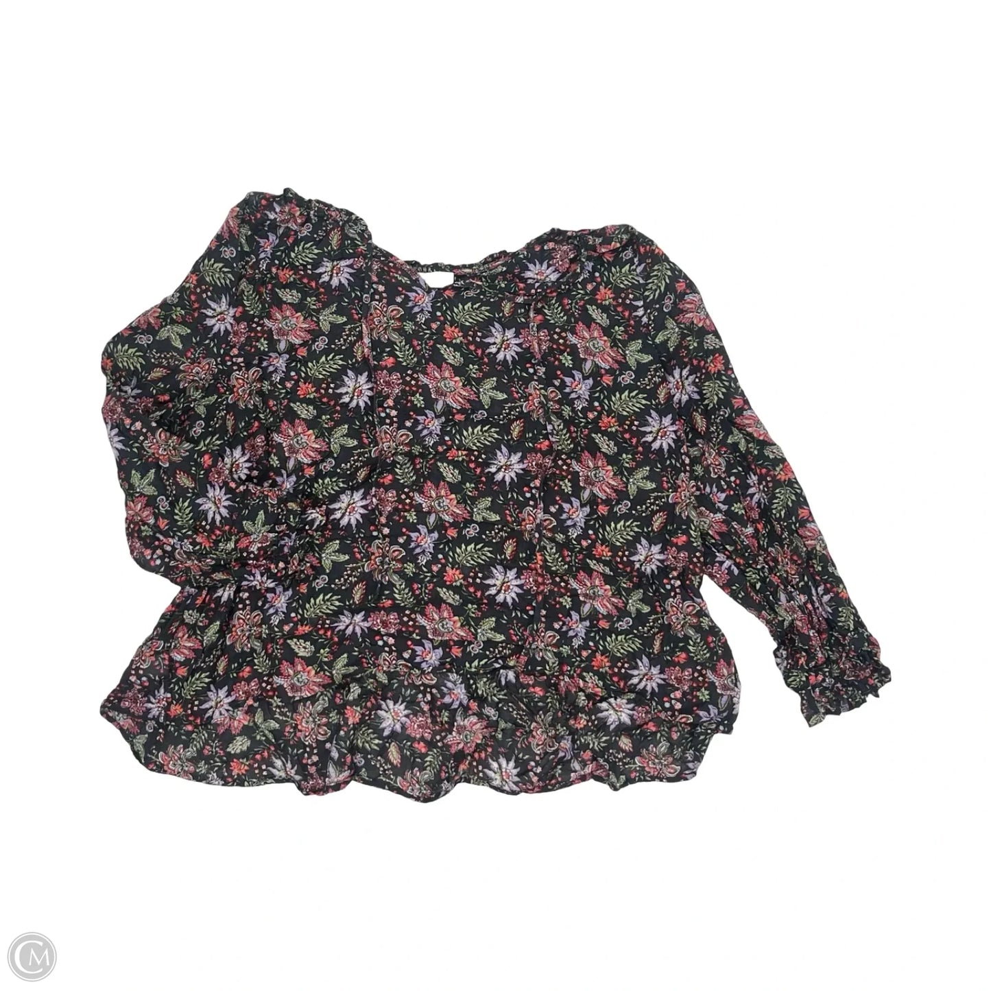 Blouse Long Sleeve By Loft In Floral Print, Size: Xl