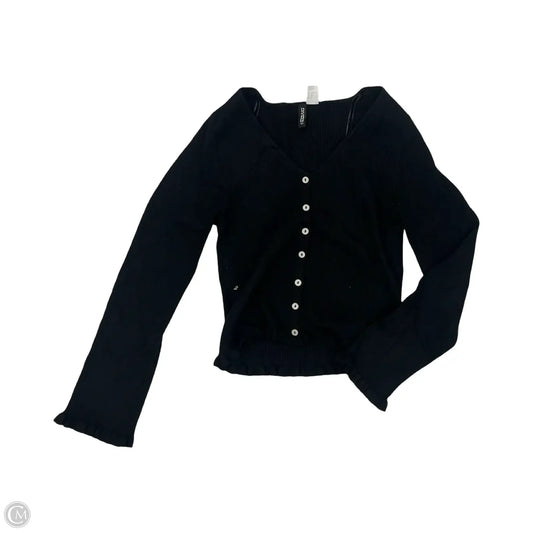 Sweater Cardigan By Divided In Black, Size: Xl