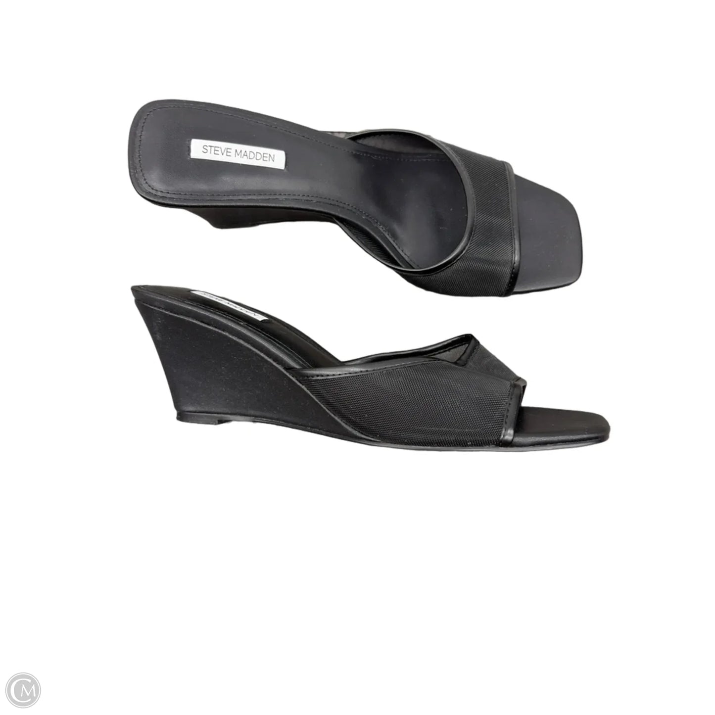 Sandals Heels Wedge By Steve Madden In Black, Size: 7