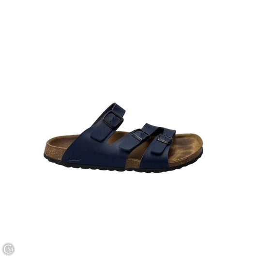 Sandals Flats By Clothes Mentor In Navy, Size: 11