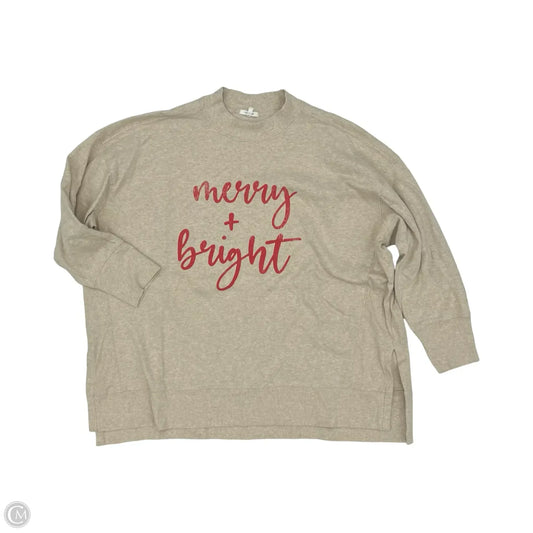 Sweatshirt Crewneck By Maurices In Tan, Size: 3x