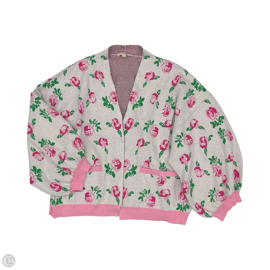 Sweater Cardigan By Clothes Mentor In Floral Print, Size: 3x