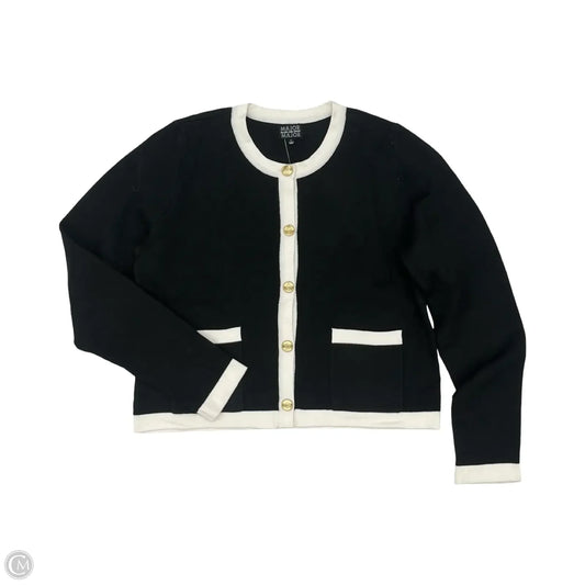Sweater Cardigan By Cmf In Black & Cream, Size: Xl