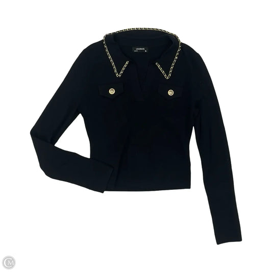 Sweater By Lulumari In Black & Gold, Size: Xl