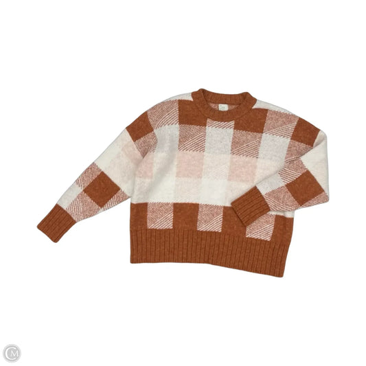 Sweater By A New Day In Cream & Orange, Size: Xl