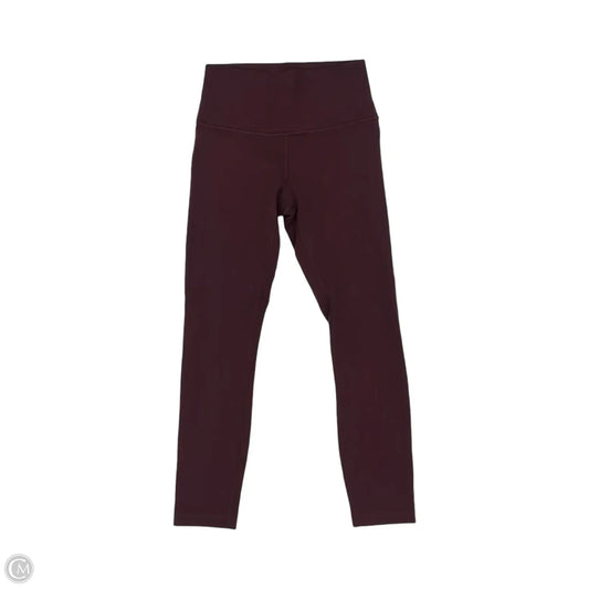 Athletic Leggings Capris By Lululemon In Maroon, Size: S