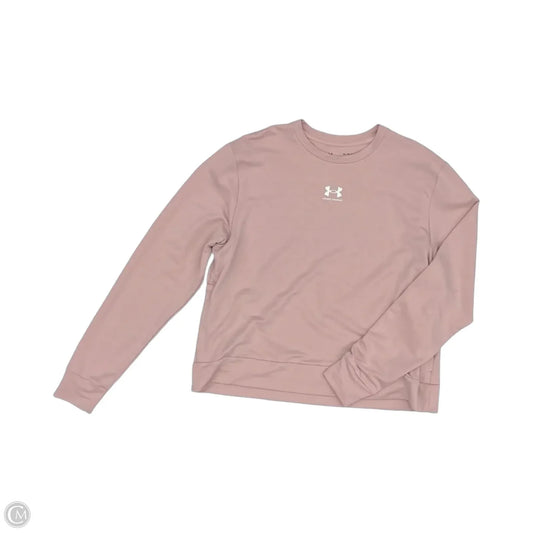 Athletic Top Long Sleeve Collar By Under Armour In Pink, Size: Xl