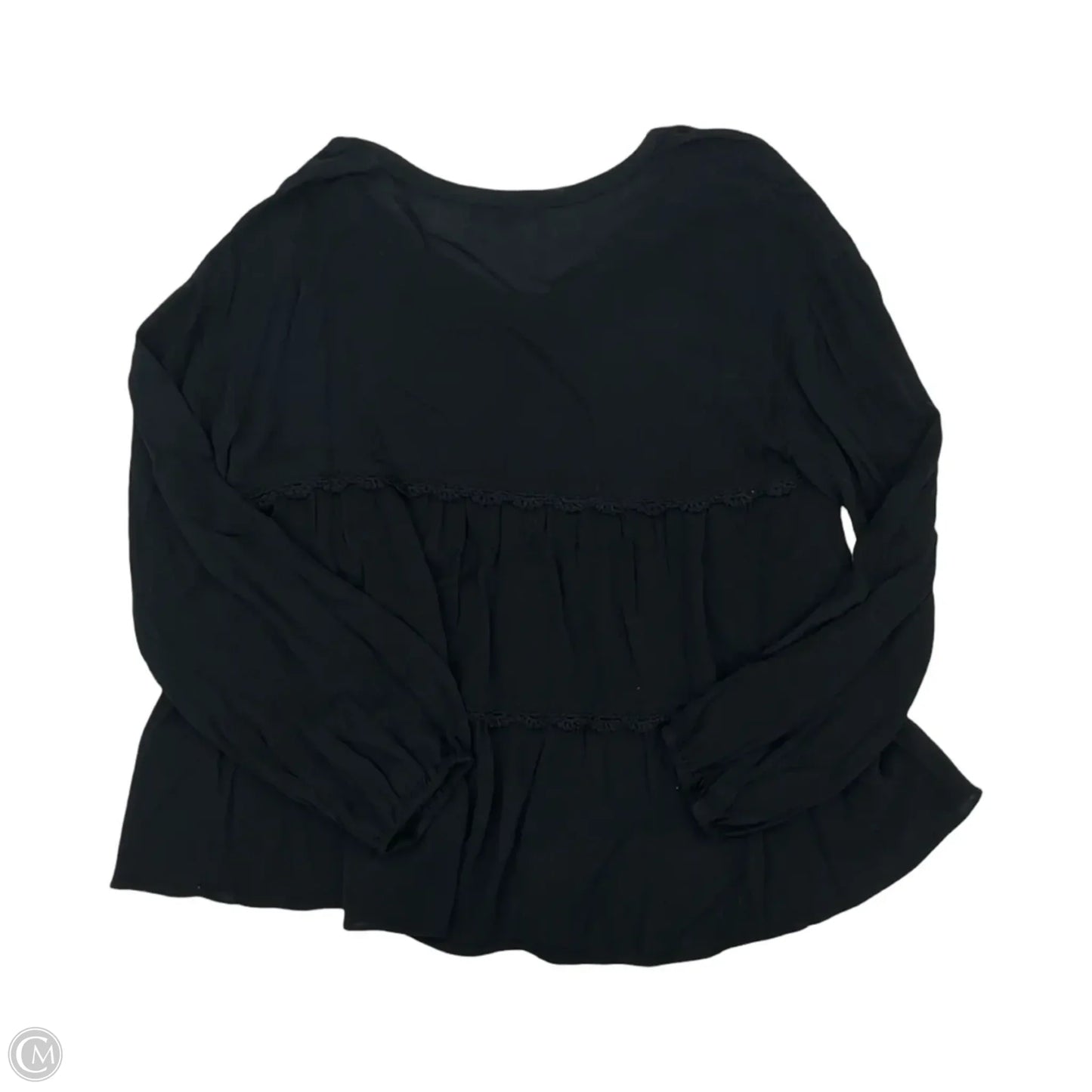 Blouse Long Sleeve By Olivaceous In Black, Size: L