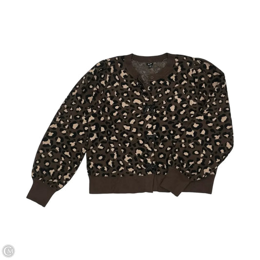 Sweater Cardigan By Express In Leopard Print, Size: Xxl