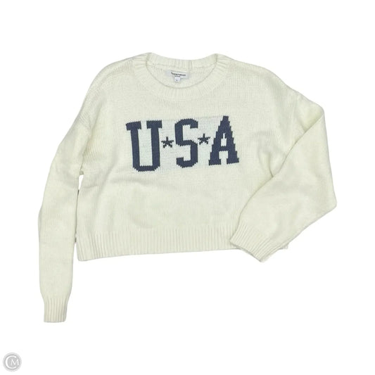 Sweater By Grayson Threads In Blue & Cream, Size: L