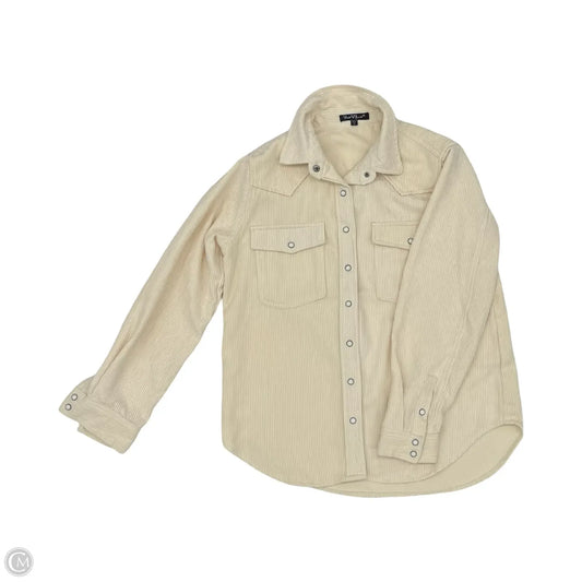 Jacket Shirt By Velvet Heart In Tan, Size: S