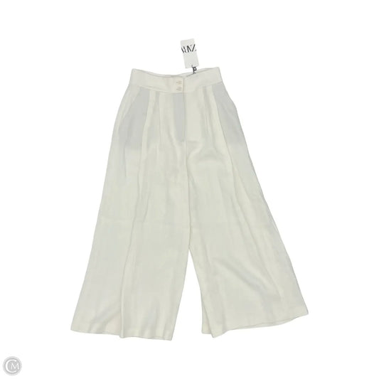 Pants Wide Leg By Zara In Cream, Size: S
