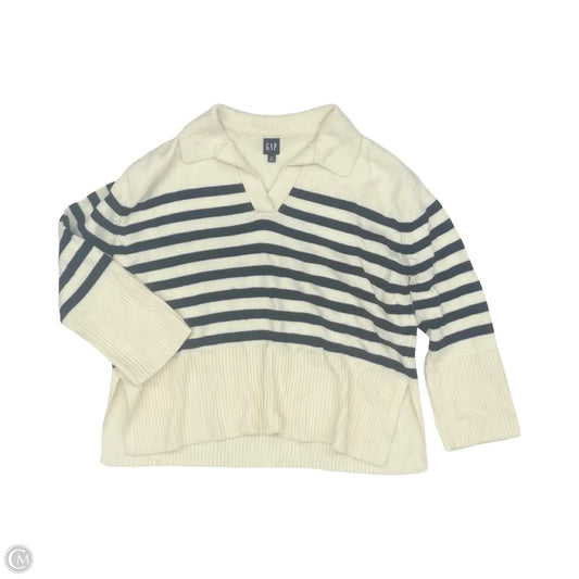 Sweater By Gap In Blue & Cream, Size: M