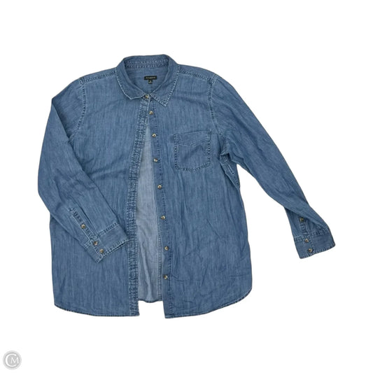 Top Long Sleeve By Talbots In Blue Denim, Size: Xl